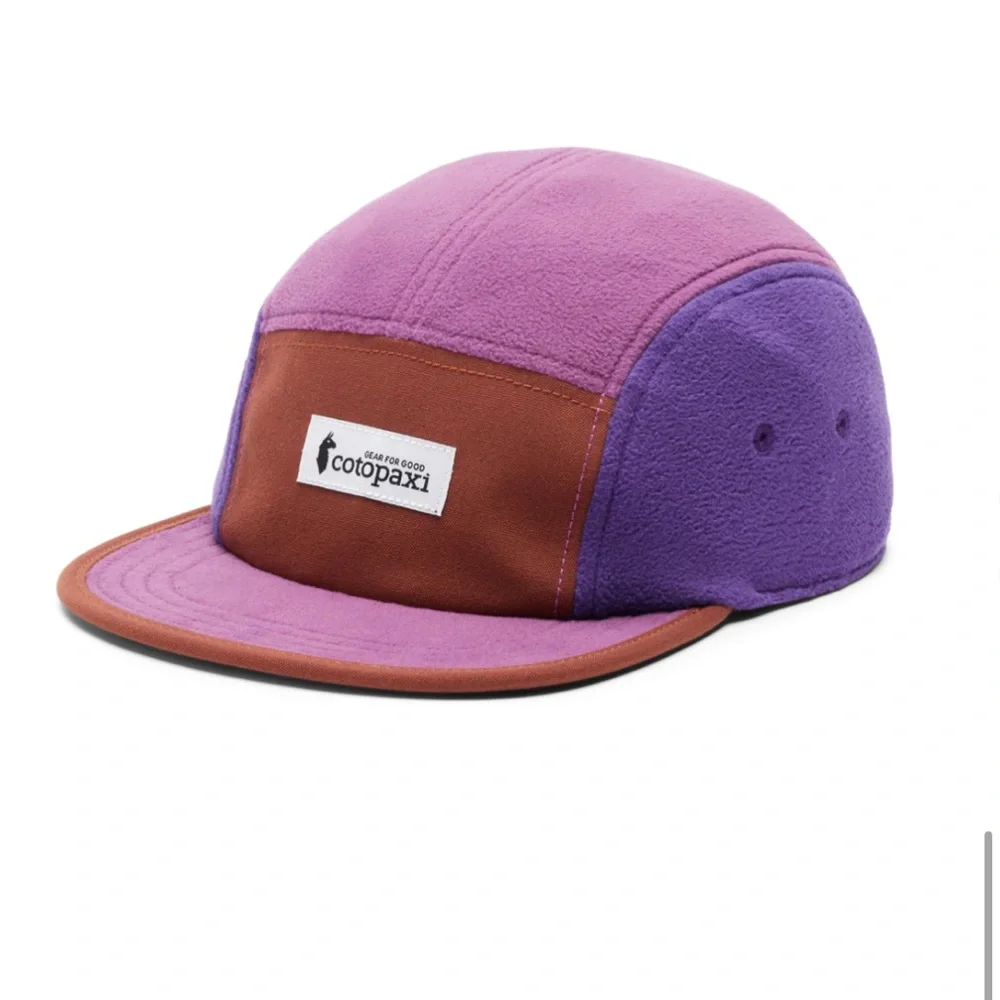 Cotopaxi Fleece 5-Panel Hat Purple Pink Maroon Rust NWT Anti-Pilling Winter Cap - Picture 6 of 7